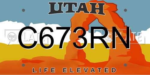 C673RN Utah License Plate