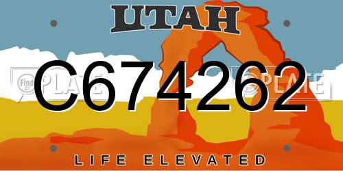C674262 Utah License Plate