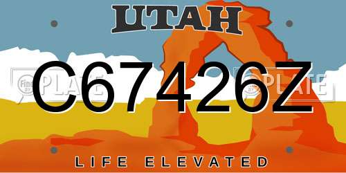 C67426Z Utah License Plate