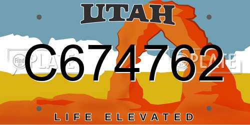 C674762 Utah License Plate