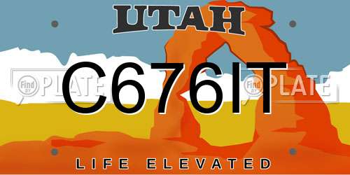 C676IT Utah License Plate