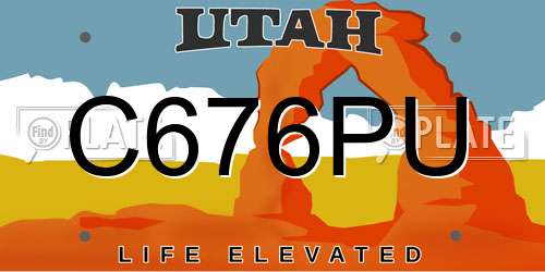 C676PU Utah License Plate