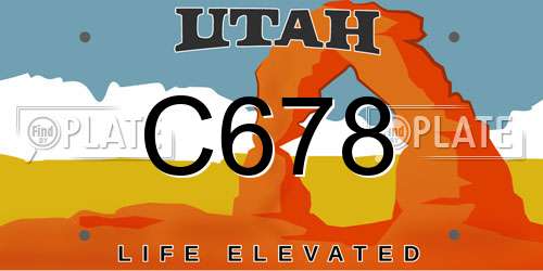 C678 Utah License Plate