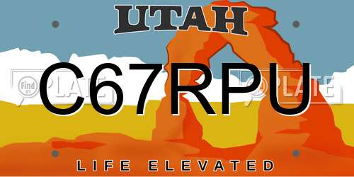 C67RPU Utah License Plate