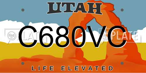 C680VC Utah License Plate