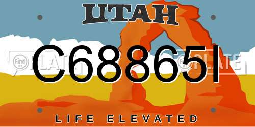 C68865I Utah License Plate