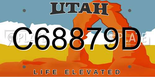 C68879D Utah License Plate