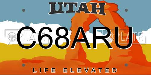 C68ARU Utah License Plate