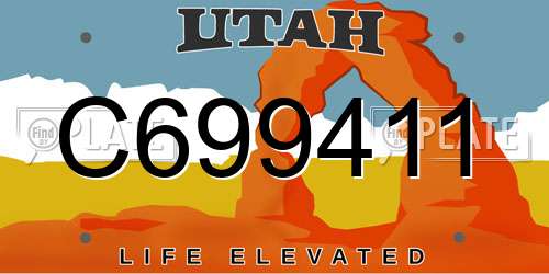 C699411 Utah License Plate