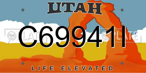C69941I Utah License Plate