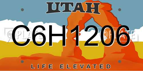 C6H1206 Utah License Plate