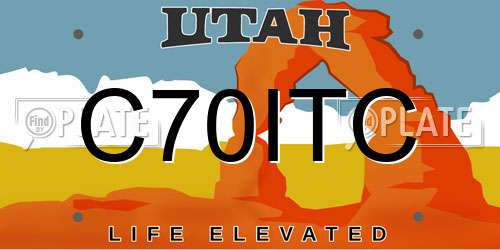 C70ITC Utah License Plate