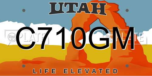 C710GM Utah License Plate