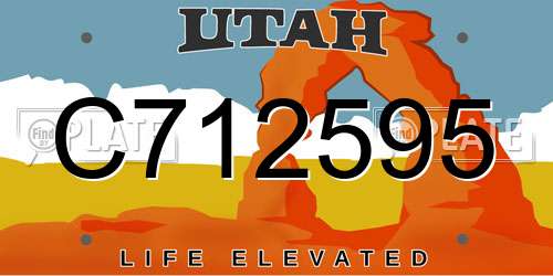 C712595 Utah License Plate