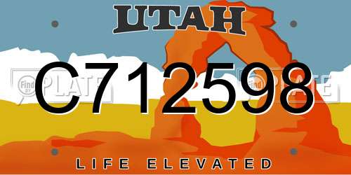 C712598 Utah License Plate