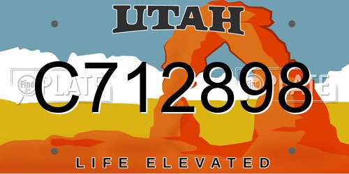 C712898 Utah License Plate