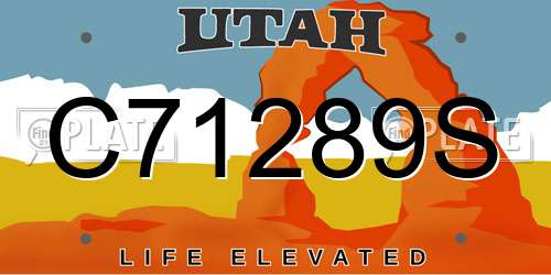 C71289S Utah License Plate