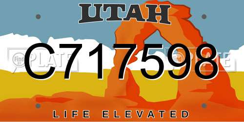C717598 Utah License Plate