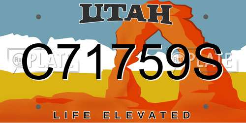 C71759S Utah License Plate