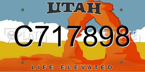 C717898 Utah License Plate