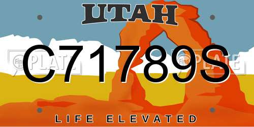 C71789S Utah License Plate