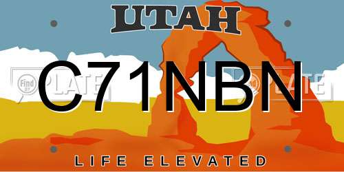 C71NBN Utah License Plate