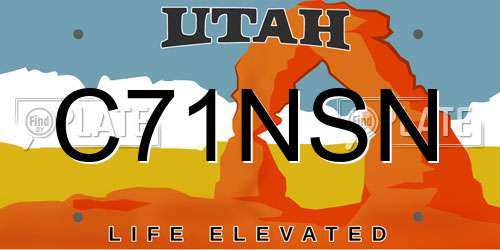 C71NSN Utah License Plate