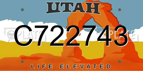 C722743 Utah License Plate