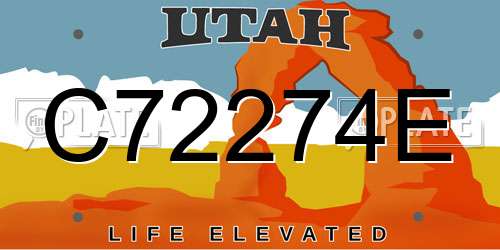C72274E Utah License Plate