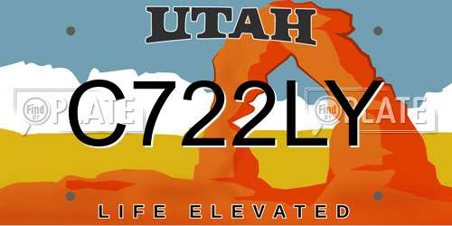 C722LY Utah License Plate