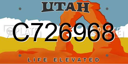 C726968 Utah License Plate