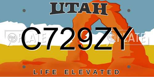 C729ZY Utah License Plate
