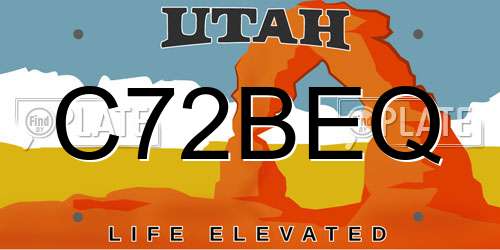 C72BEQ Utah License Plate