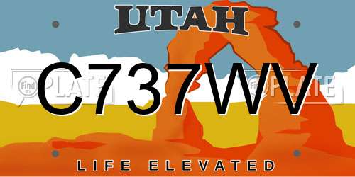 C737WV Utah License Plate