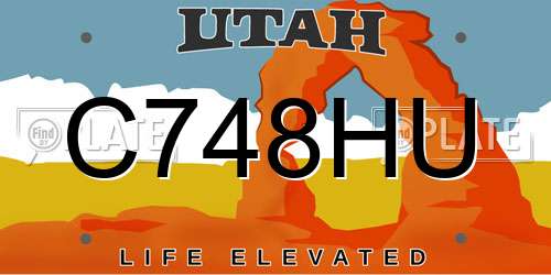 C748HU Utah License Plate