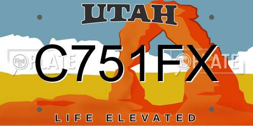 C751FX Utah License Plate