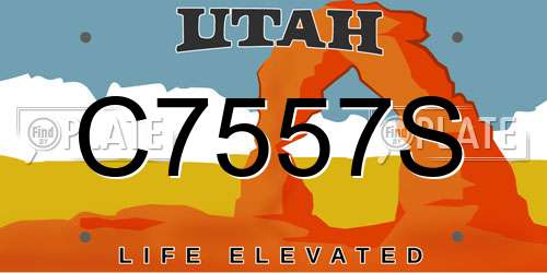 C7557S Utah License Plate