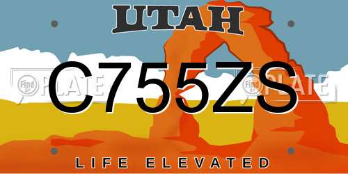 C755ZS Utah License Plate