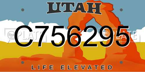 C756295 Utah License Plate