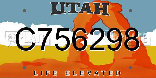 C756298 Utah License Plate