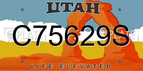 C75629S Utah License Plate