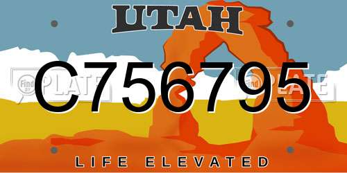 C756795 Utah License Plate