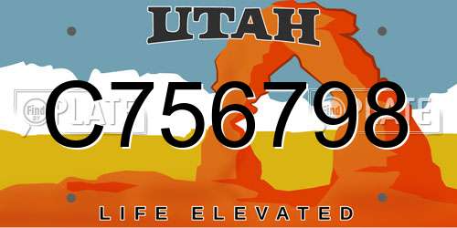C756798 Utah License Plate
