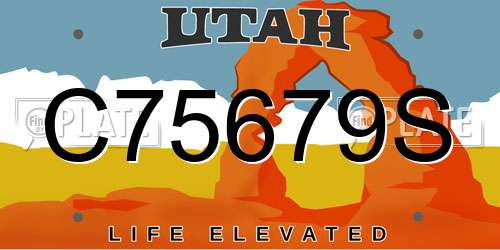 C75679S Utah License Plate