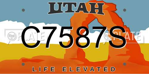 C7587S Utah License Plate