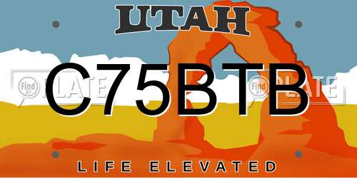 C75BTB Utah License Plate