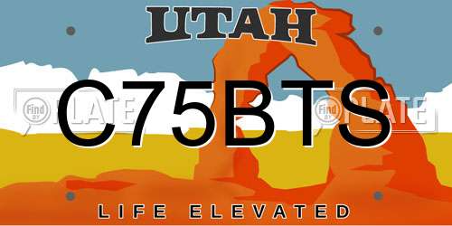 C75BTS Utah License Plate
