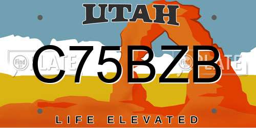 C75BZB Utah License Plate