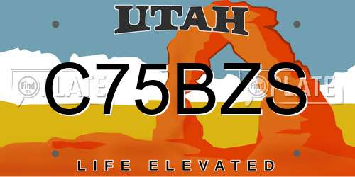 C75BZS Utah License Plate