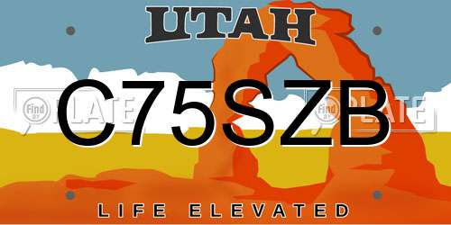 C75SZB Utah License Plate